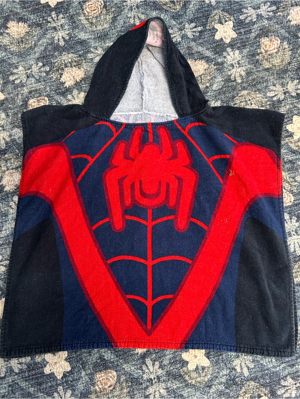Marvel Kids Spider-Man Hooded Swim hooded towel  in Black, Red, Navy